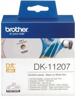 Наклейки на CD/DVD диски Brother DK11207, 58х58 мм (100шт), купить в Краснодаре