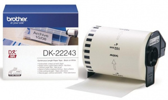 Белая бумажная клеящаяся лента Brother DK22243, ширина 102 мм (неразрезанная, рулон 30,48м) для QL1050/N/1060N, купить в Краснодаре