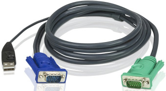 Кабель KVM USB (тип А Male)+HDB15(Male) <-> SPHD15(Male) 1,2м., черный., купить в Краснодаре